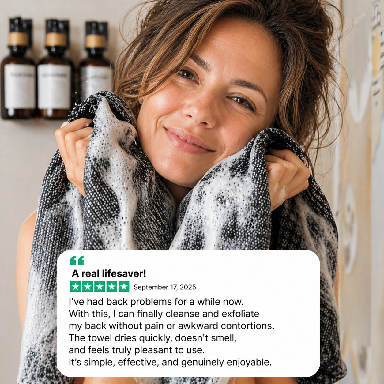Exfoliating Antibacterial Shower Towel